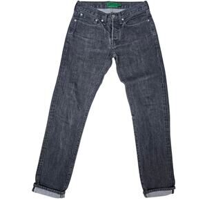 Club Monaco Selvedge Barrette Button Jeans Men 29 x 32 Grey Wash Made In USA